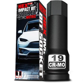 KIRXST 1/2" Impact Hex Bit Socket, H19 (19mm) Allen Key Socket, Premium CR-MO Steel, for Torque Wrench, Ratchet Wrench, Impact Power Drills