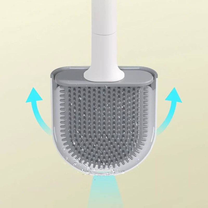 Veraly Cepillo Limpieza Inodoro Flexible Silicona Inodoro Wc Baño F
