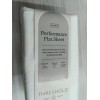 Threshold Performance Flat Sheet Queen White Cotton Sateen,