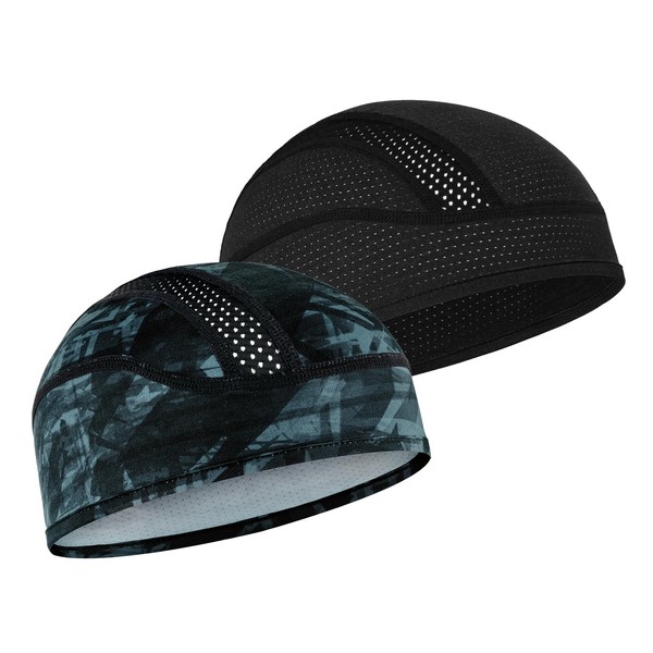 MELASA Skull Cap Helmet Liner Beanie, Cooling Mesh Cycling Running