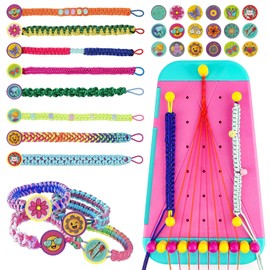 TXC-JY: Manualidades para niños, Kit para hacer pulseras de la amistad, Kit de actividades de viaje para regalos de cumpleaños para niños (rosa)