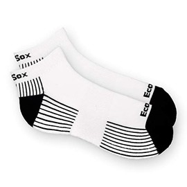 Ecosox XL Active Sport Low Cut Socks for Men & Women | Soft. Support. Your Feet Dry & Blister-Free (US, Alpha, X-Large, Regular, Regular,X-Large - White w/Black)