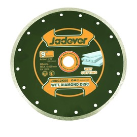 Jadever 9-Inch Diamond Saw Blade, Continuous Rim Diamond Disc, 7/8 Inch Arbor, Wet Cutting of Concrete/Masonry/Block/Paver/Brick