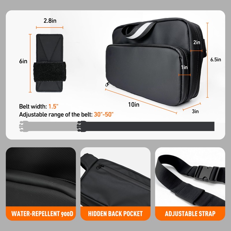 SnapVibe® Magnetic Fast-Access Concealed Carry Bag, 10″x6.5″x3″