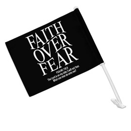 Graphics & More Christian Faith Over Fear Car Truck Flag with Window Clip On Pole Holder