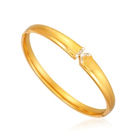 JJDreams Alphabet Titanium Bracelet Bangle Friendship Bracelet Bangle with Diamonds for Men Ladies,Gold Letter K