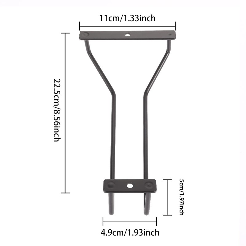 Dianoo ワイングラスラック 22.5cm ブラック キャビネット下 ワイングラスホルダー 棚下用脚付きグラス収納ハンガー バー 自宅用