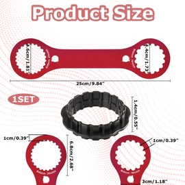 WQNNQW Centre lock tool, centre lock tool brake disc, bottom bracket tool, bottom bracket wrench, bottom bracket remover, for bicycle repairs, red, with Dub/Tl-Fc32/Tl-Fc25/Tl-Fc24