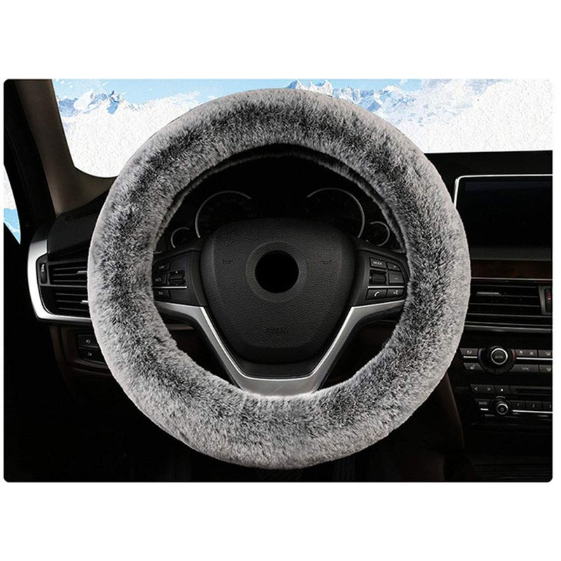 Steering Wheel Cover, Fluffy, Warm, Anti-Slip, Breathable, Cold Protection, For