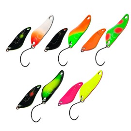 D-Ocean Trout Fishing Spoon 2.5 g 5 Pieces Fishing Hooks Trout Spoon Set Length 32 x 20 mm with Box Fishing Lure Trout Fishing Spoon (03)