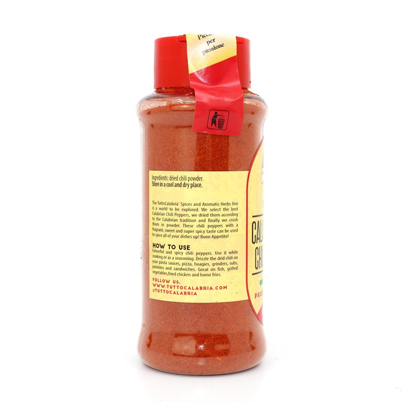 TUTTOCALABRIA Calabrian Hot Chili Powder, Hot Shaker, 3.88 oz (110
