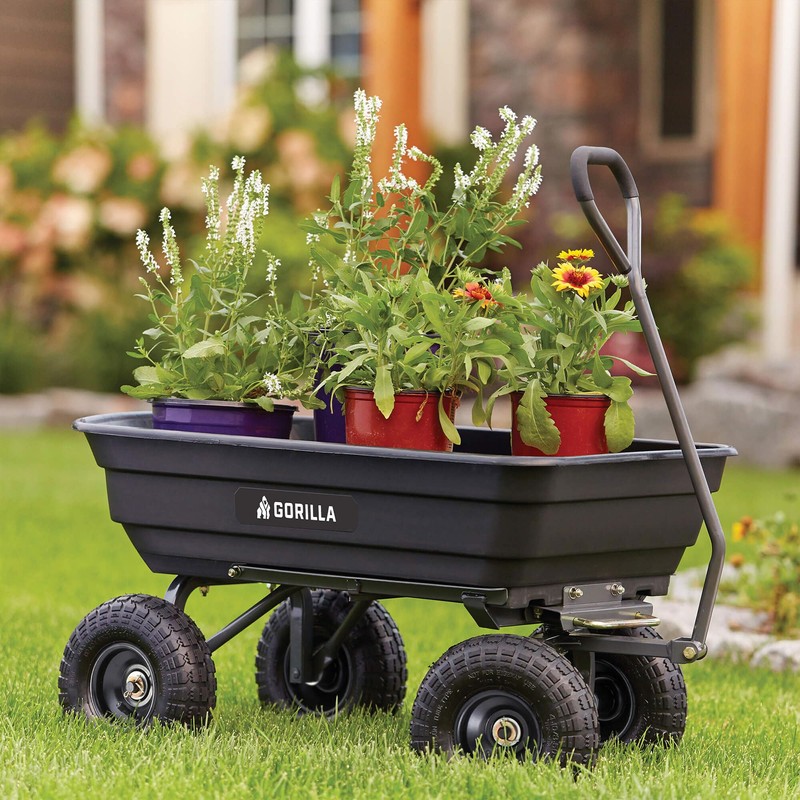 Gorilla Carts Heavy Duty Poly Utility Dump Wagon Garden Cart