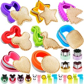 Uncrustables Maker, juego de 24 cortadores de sándwich y sellador, cortadores de sándwich para niños, cortador de sándwich sin costrar, máquina de sándwiches decruster (8 Formas + cuchillos)