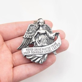 CHIMUYU Guardian Angel Visor Clip Car Sun Visor Accessories Medal Bless Driving Safety Religious Gift for Driver, Parent, Family, Friend (2 Pcs)