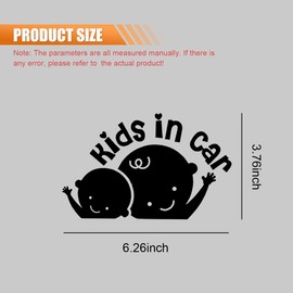 ZIMISI 2PCS Kids in Car Sticker Decal, Baby on Board Signs for Car Safety Driving, Reflective Baby Stickers, Funny Vinyl Decal for Vehicle Windows and Bumpers (Black)