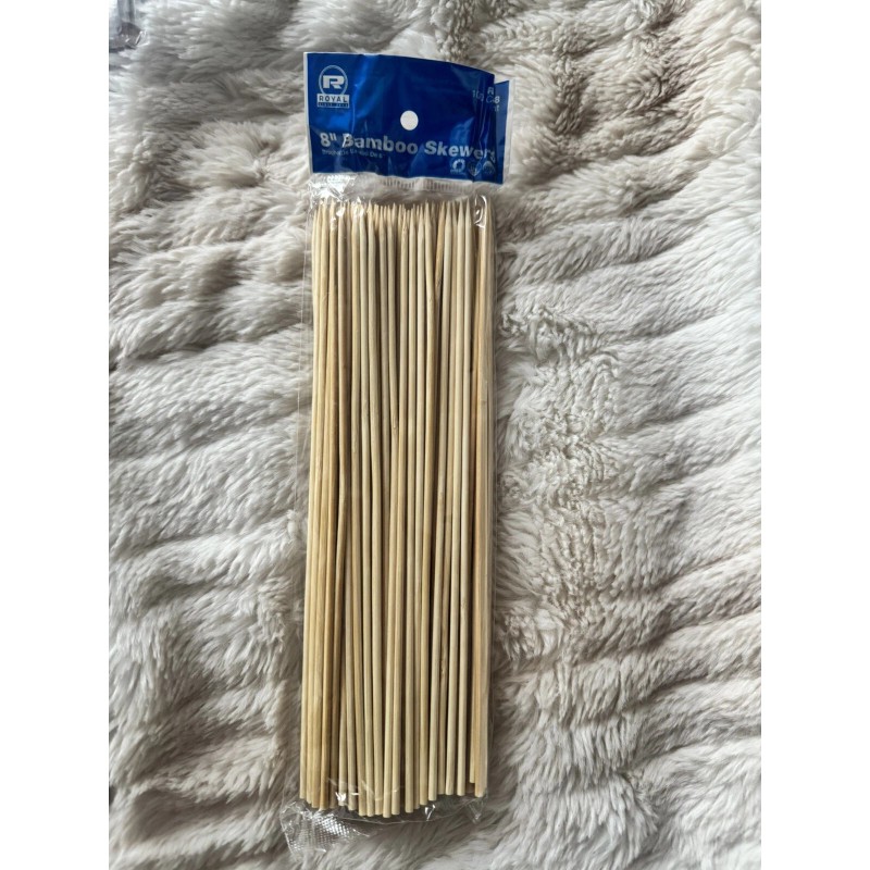 Royal 6" Round Bamboo Meat, Satays and Vegetable Skewers, Pack