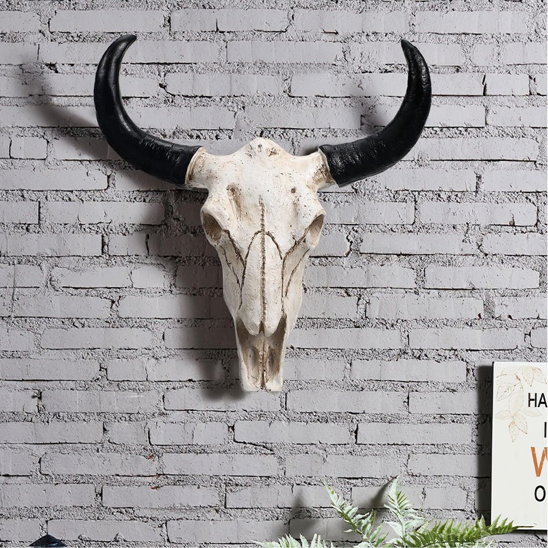 IMIKEYA Bull Head Skull Wall Hanging Art Southwestern Cow Steer