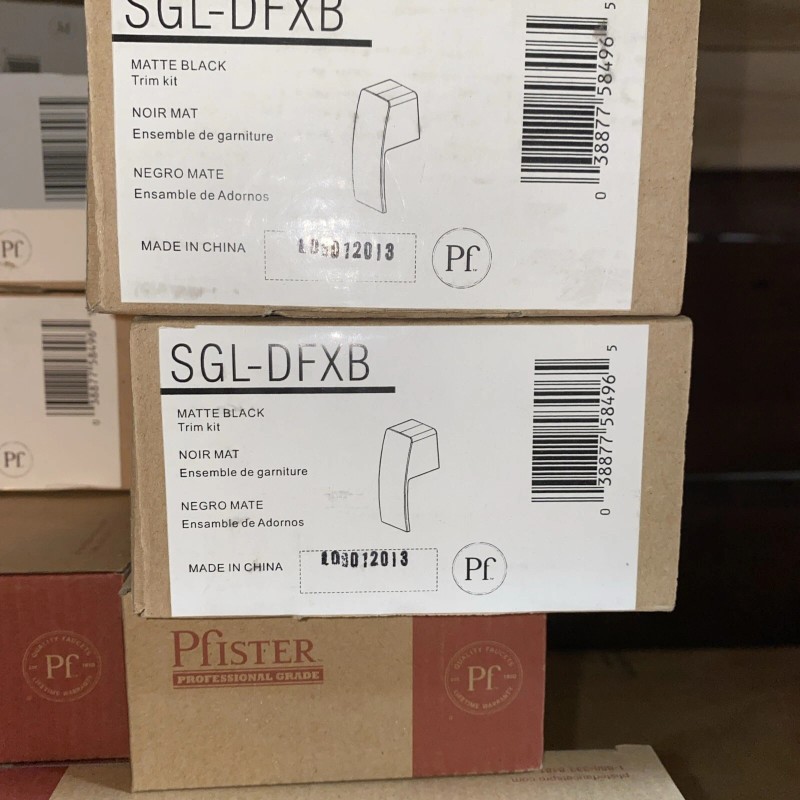 Pfister Shower Handle Matte Black, Trim Only, SGL-DFXB N7