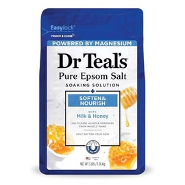 Dr. Teal's 닥터 틸의 엡섬 소금 담금액, 우유와 꿀로 부드럽고 영양 공급, 48온스 [48 Ounce (Pack of 4)] Dr. Teal's Epsom Salt Soak with Milk and Honey, Softening and Nourishing, 48 Ounce [48 Ounce (Pack of 4)]