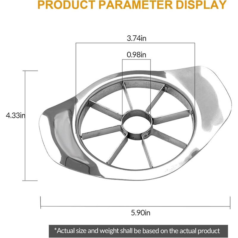 Stainless Steel Apple Slicer and Corer - 8 Blades Heavy