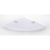 BSM Marketing Wall Mounted Floating Acrylic Corner Shelf with Chrome