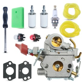 AUMEL C1M-W44 Carburetor Carb with Air Fuel Filter Line Kit For Craftsman Poulan 33CC PP333 PP330 PPB330 PP133 PP335 PPB335 PP338PT Pro Gas Trimmer Replace 545008042 545189502 ZAMA W44
