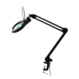 ESD Safe (Glass Lens) Professional LED Magnifying Lamp with Clamp (3 DIOPTER, 1.75X Magnification) Dimmable Work Light, Daylight Bright, 1200 Lumens 5600K-6000K, 60 SMD LEDs, BoliOptics MG16303122