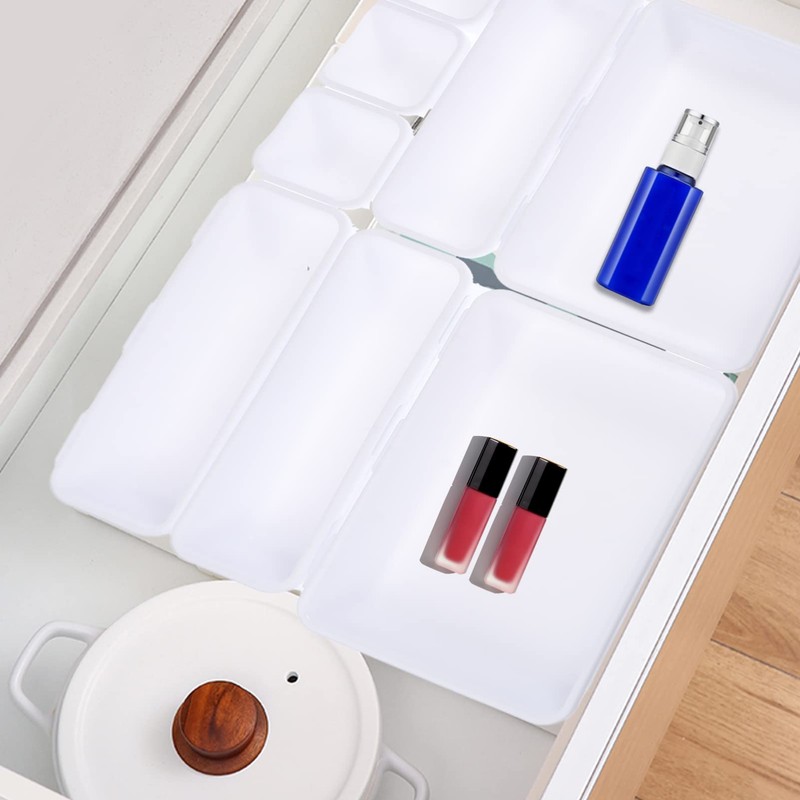 Healeved 8pcs Compartmentalized Storage Boxes for Home Organization Versatile Drawer