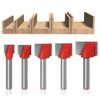 WSOOX 6mm Shank Bottom Cleaning Router Bit Set, 5-piece Slotting