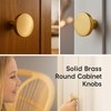 JKJOWPER 7-Pack Brushed Brass Cabinet Knobs 1 Inch - Solid