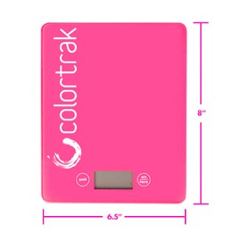 Colortrak Digital Scale, Tempered Glass Scale for Measuring Fits Most Color Trays and Stations, Measures Quantities in lb, oz, ml, g, kg, Sleek 8" x 6.5" Design