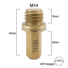 NBB Professional Diamond Drill Bit Adapter with M14 Female Thread, M14 Male Thread to Hex Shank, Stable Connection to Drill, Prevent Vibration and Slippage (2, M14 to HEX)