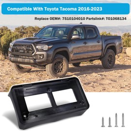 Front License Plate Frame for Toyota Tacoma 2016 2017 2018 2019 2020 2021 2022 2023 Front Bumper License Plate Holder Mounting Bracket Cover Replace # 7510104010 TO1068134