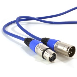 kenable XLR 3 pin Microphone Lead Male to Female Audio Cable BLUE 0.3m 30cm [0.3 metres]