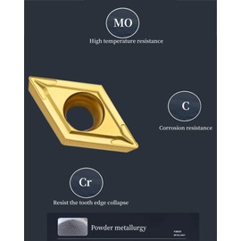 Juego de 10 herramientas de torneado GBJ DCMT21.51 DCMT070204 oro de carburo CNC para tornos SDJCR/L1010/1212 H01 para portaherramientas Re0,4 mm revestimiento CVD
