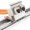 deleyCON 16x CAT6a Keystone Jack Module with 8x 2-Port DIN