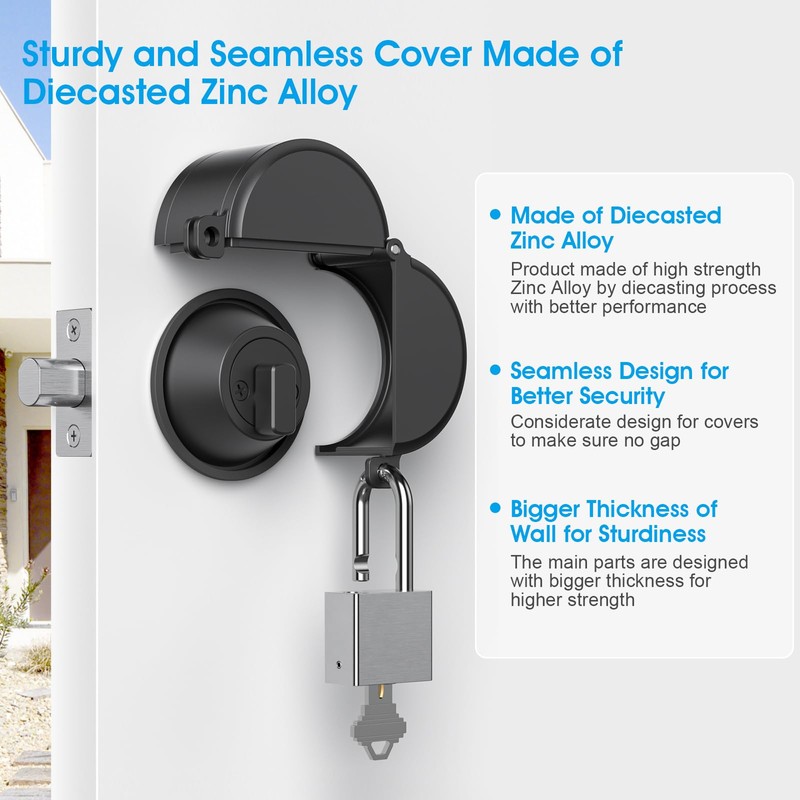 AST Round Deadbolt Lockout Device with Padlock and 3 Brass