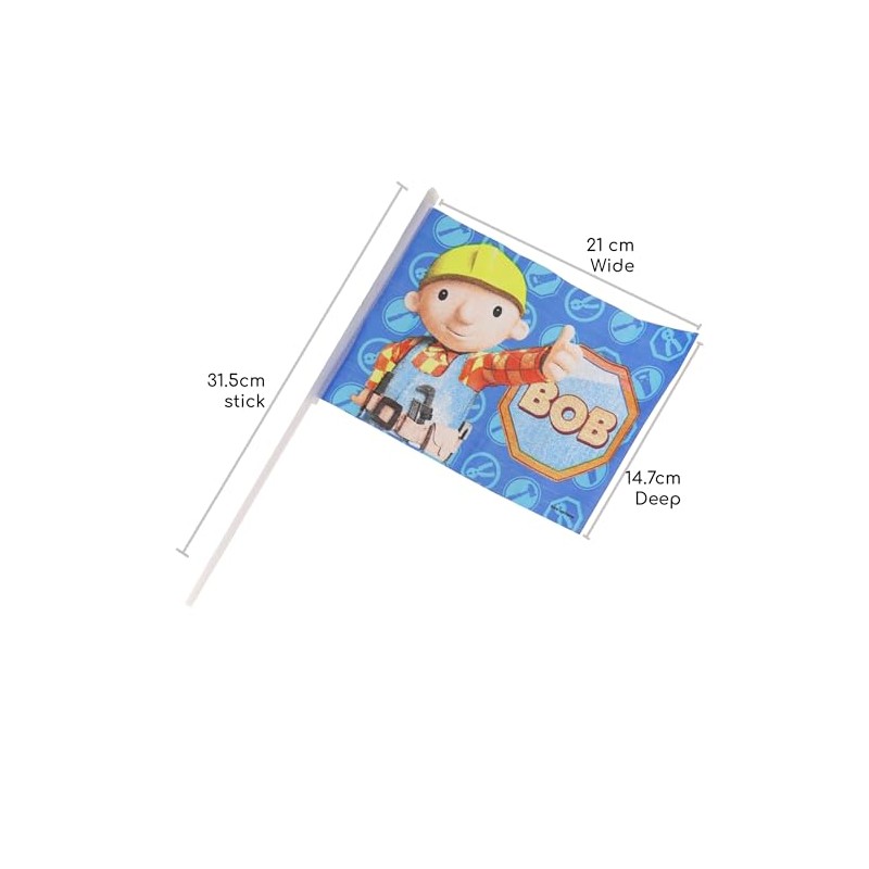 6x Bob The Builder Waving Flags - Accessories for Kid's