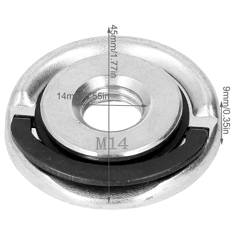 2 Pcs M14 Quick Release Self Locking Flange Nut -