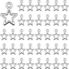 Hicarer 150 Pieces Star Charms Pentagram Silver Plated Pendant Tibetan Mini Star Dangle Charms for Charms DIY Bracelets Necklace Jewelry Making Craft Supplies