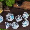 cusdie 7-Die DND Dice, Polyhedral Dice Set Filled with Animal,