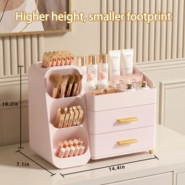 Large Capacity Makeup Organizer Countertop with Makeup Brush Holder for Vanity, Thickened Material, Bathroom Countertop Organizer Skin Care Perfumes Storage, Teen Girl Gifts for 12-23 Year