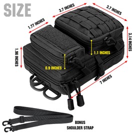 bvya Tactical Molle Utility Belt Pouch Compact Tool Pouch Mini Waist Bag Backpack-Design Phone Pouch for 4.7-6.9" Phones