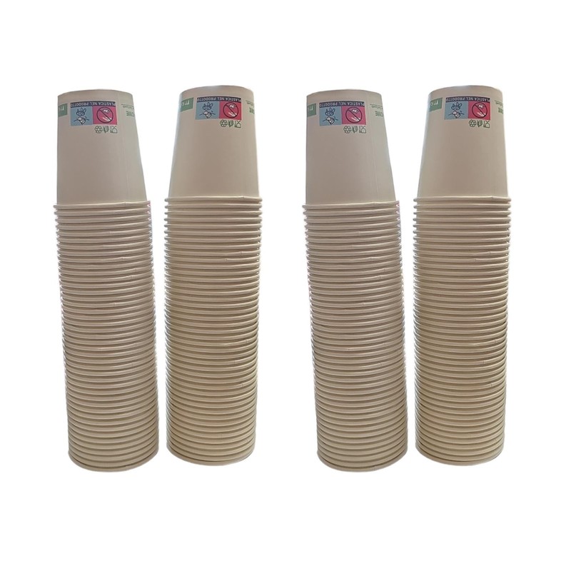 vidoelettronica 172 Organic Paper Cups 180ml - Disposable Paper Coffee