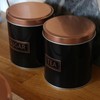 Harbour Housewares 3pc Round Metal Tea Coffee Sugar Canisters Set
