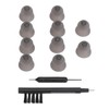10pcs Black Silicone Double Layer Closed Domes Ear Tips with