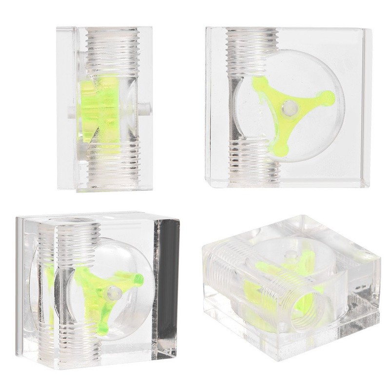 Richer-R G1/4 Computer CPU Water Cooling Flow Meter, 3 Wheel