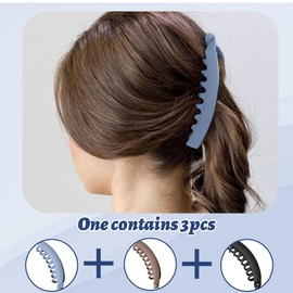 WKRTDY Pack of 3 Non-Slip Ponytail Hair Clips for Women and Girls with Thick Hair - Banana Clips Hair Holder, for Tying Ponytails, Large Clips for Easy Styling