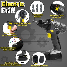 Kids Tool Set Kids Toys Age 3 4 5 Year Old Boys Girls Gifts,54 PCS Tool Kit with Electric Toy Drill Kids Tool Belt for 3 4 Year Old Boy Girl Construction Pretend Play Educational Toddler Children Toys