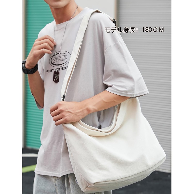 ARIALK Tote Bag, Canvas Shoulder Bag, Large Capacity, Overnight Travel,